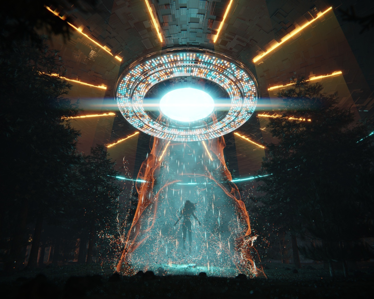 Корабль НЛО похищает женщину