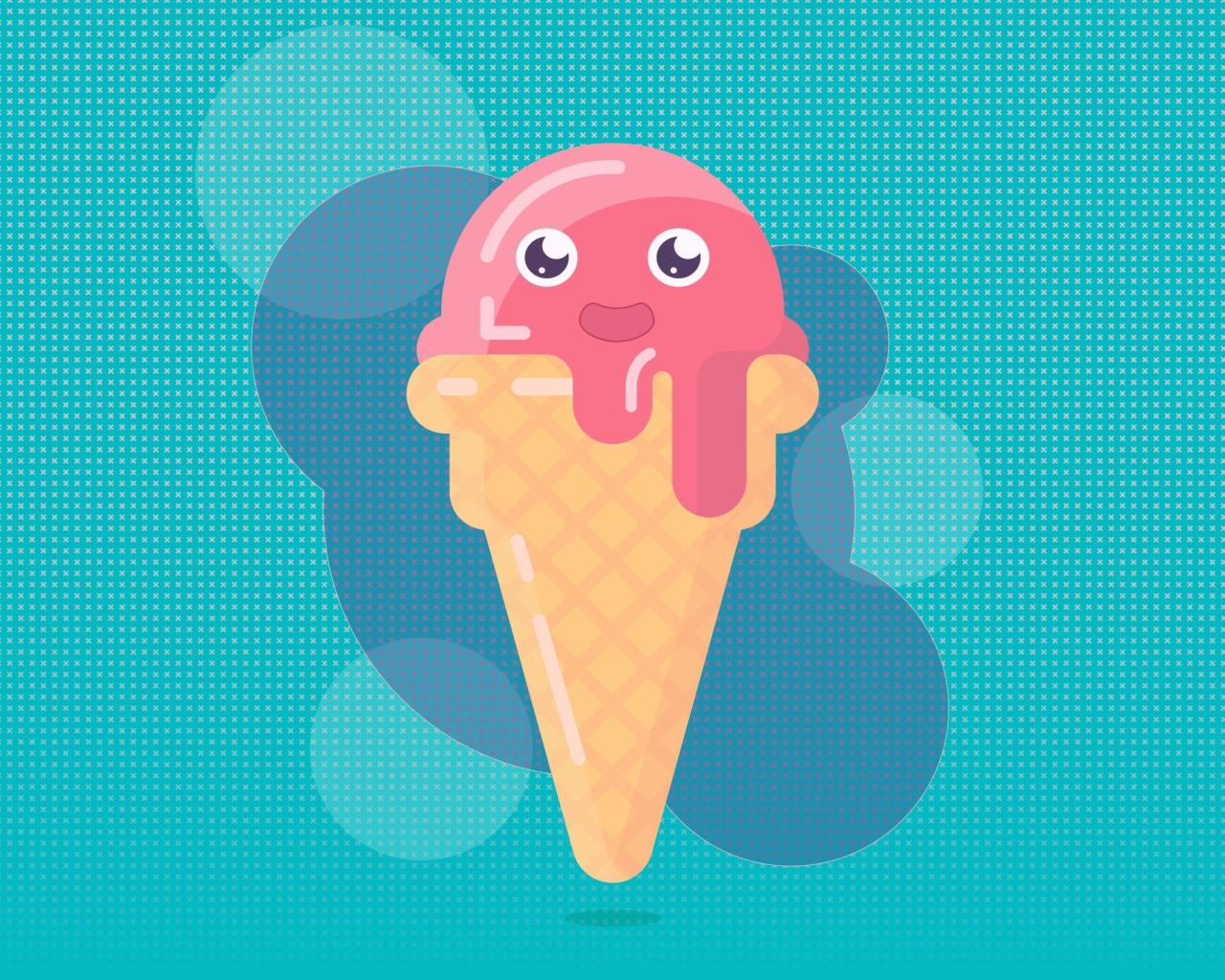 Мороженое рожок на голубом фоне