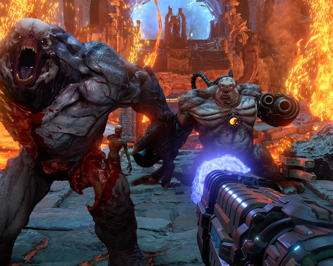 Кадр компьютерной игры DOOM Eternal, 2019