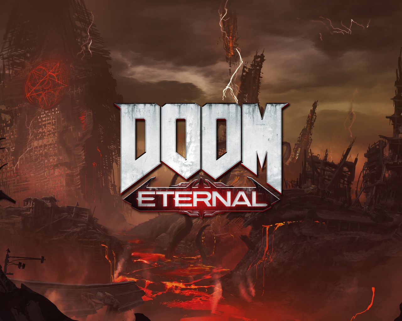 Логотип компьютерной игры Doom Eternal, 2019 года