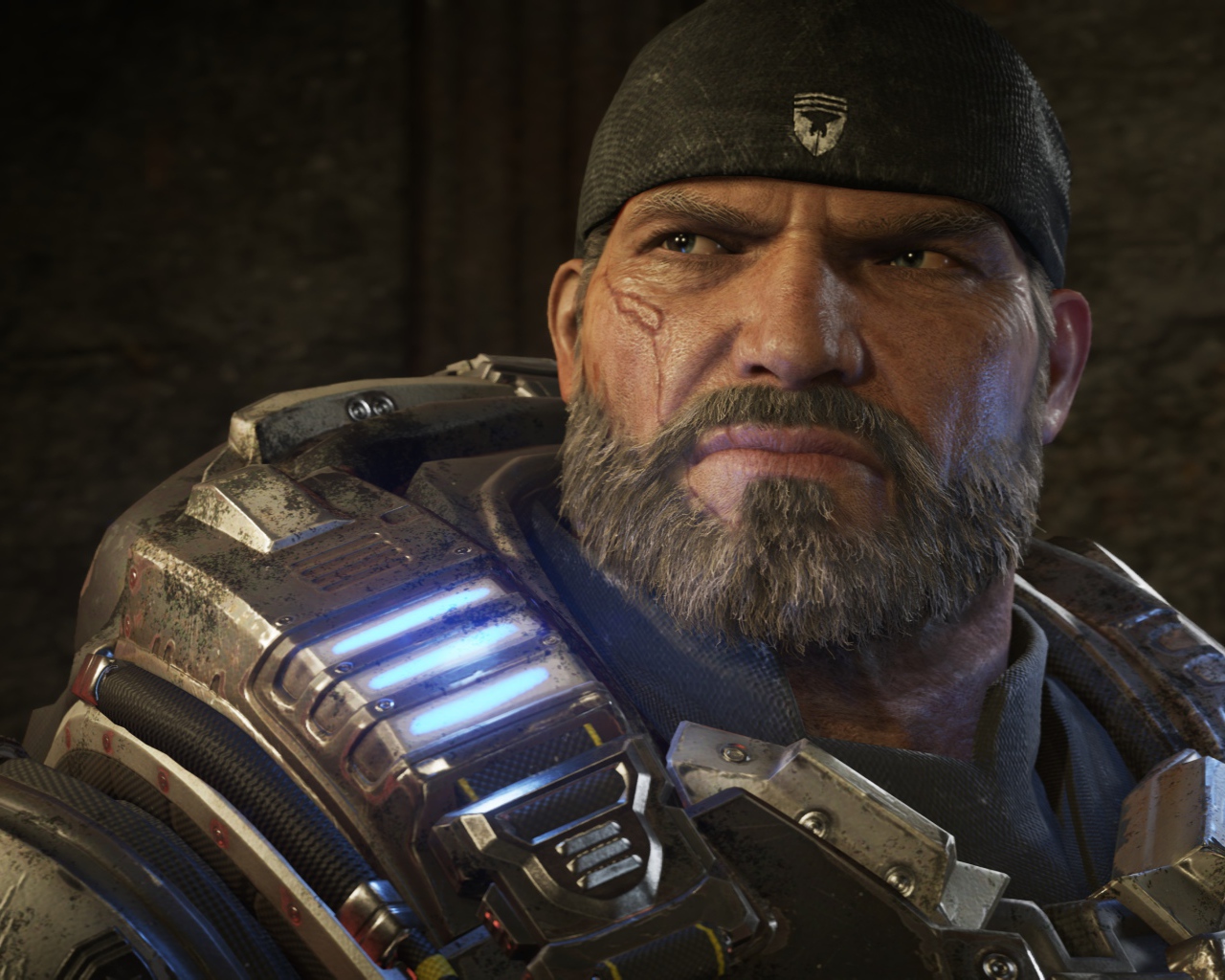 Мужчина воин персонаж компьютерной игры Gears 5, 2019