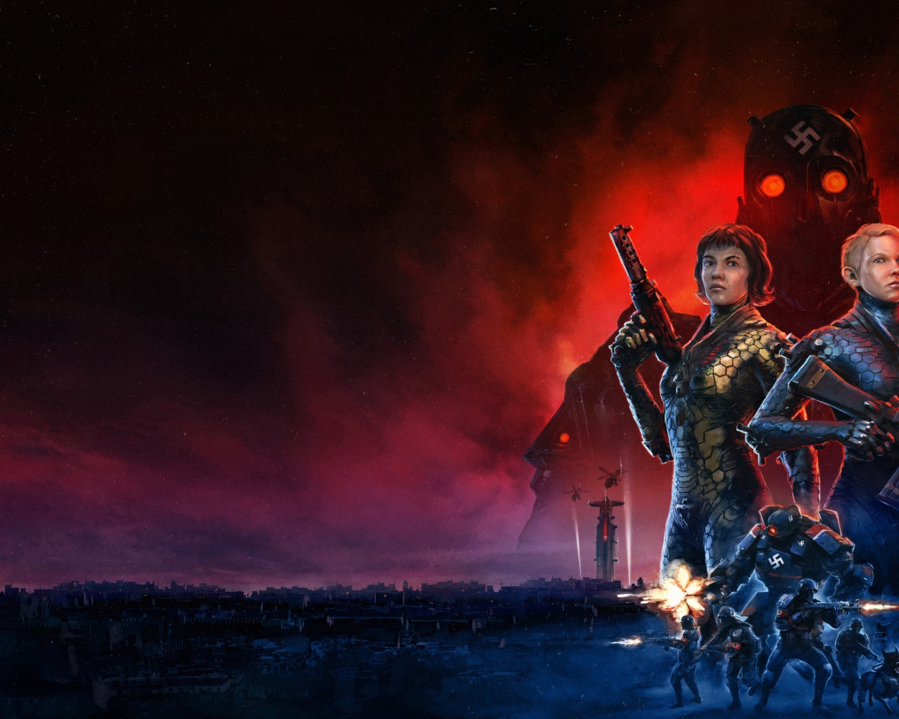 Постер новой компьютерной игры Wolfenstein. Youngblood, 2019