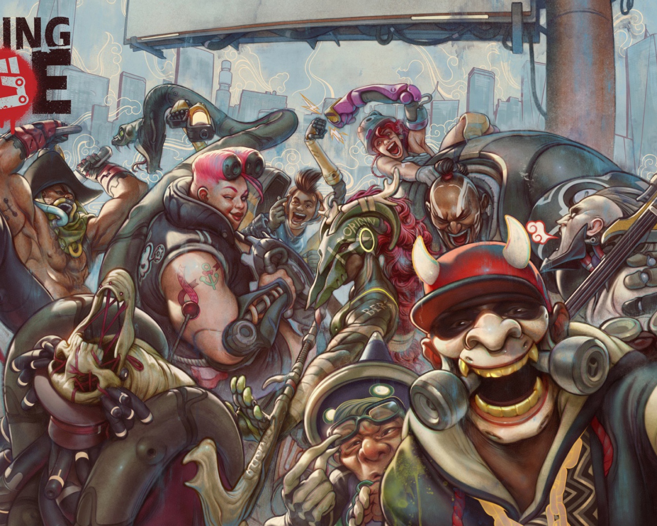 Постер компьютерной игры Bleeding Edge, 2019 года