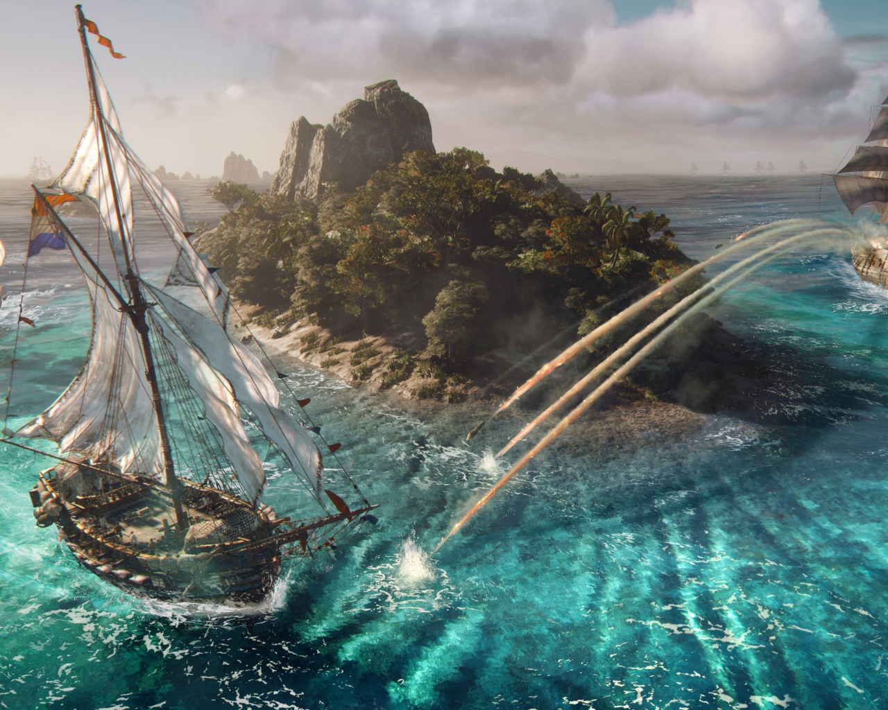 Морская баталия в компьютерной игре Skull & Bones, 2019 года