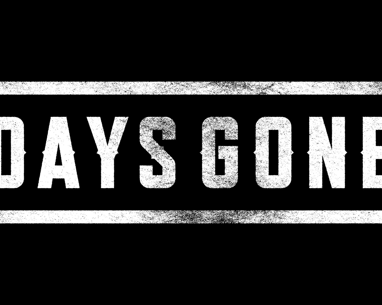 Логотип видеоигры Days Gone, 2019 года на черном фоне