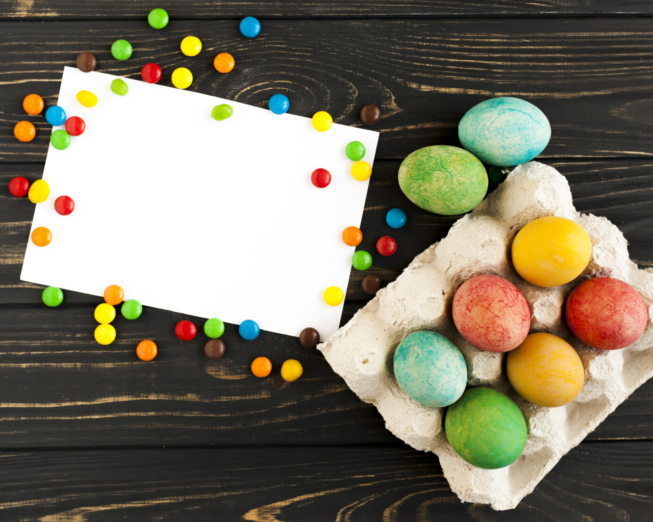 Шаблон поздравительной открытки на праздник Пасха