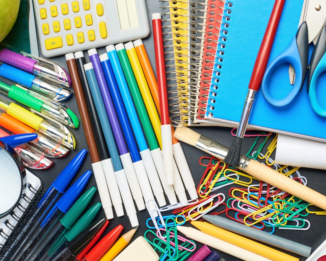 Many school supplies on Knowledge Day on September 1