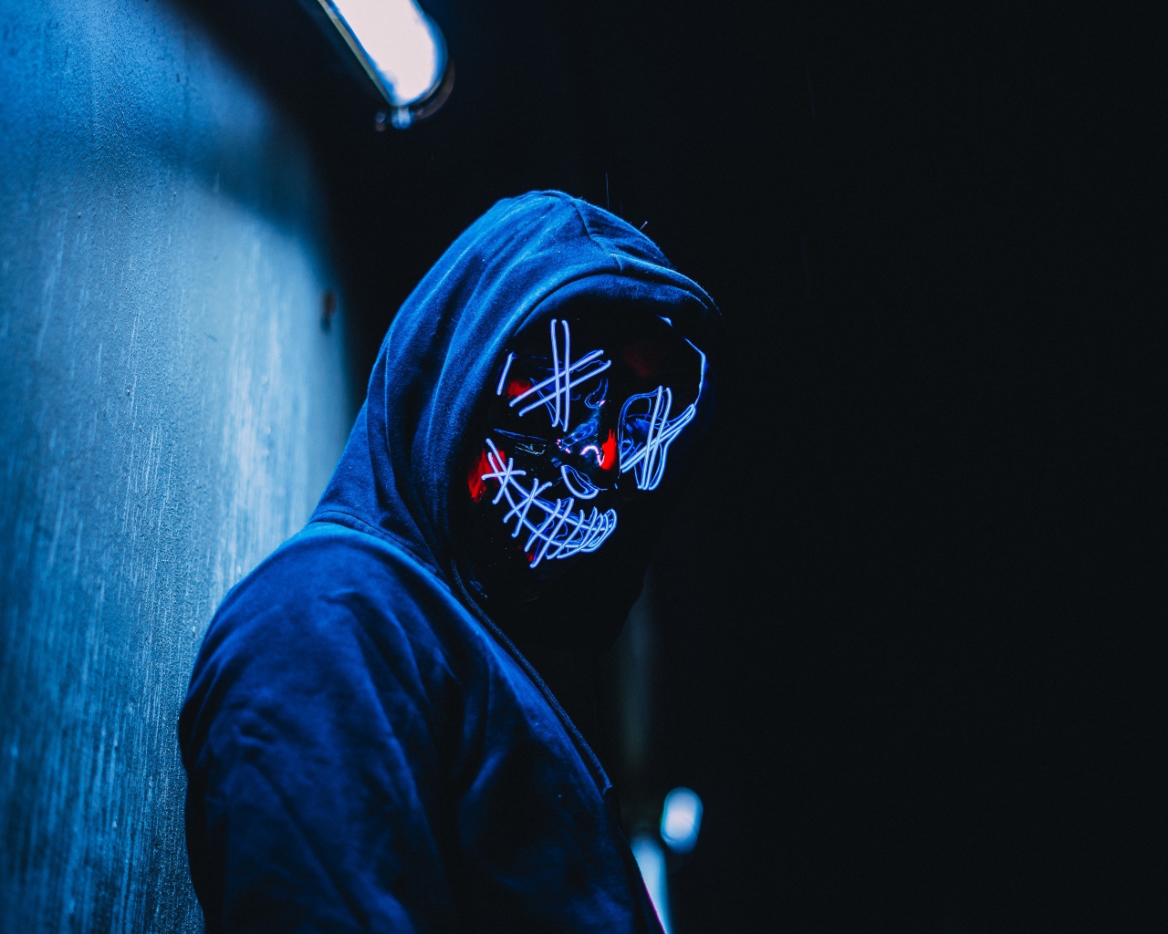 Guy in hoodie with facial mask