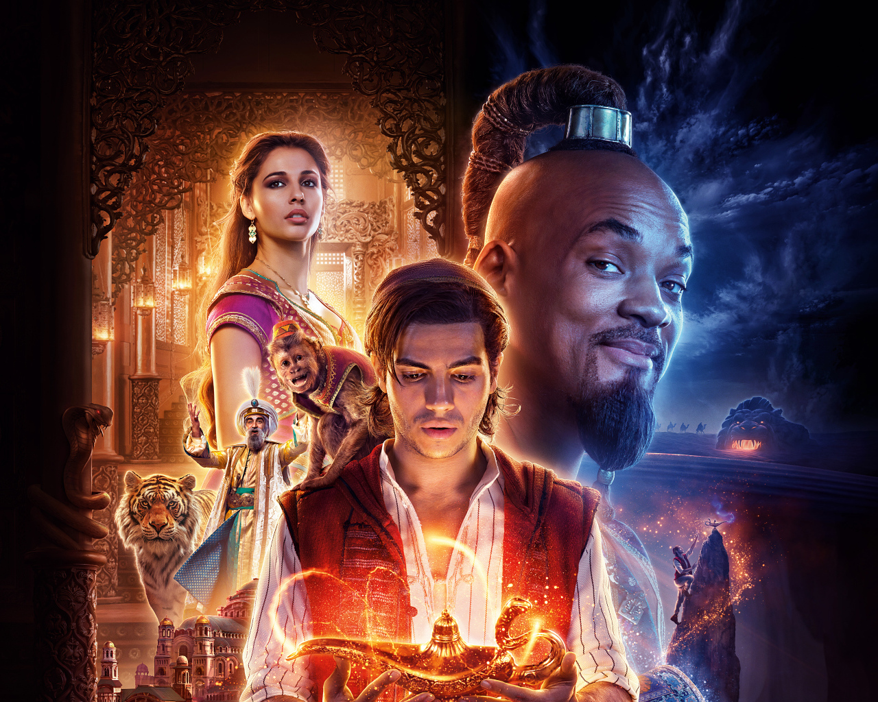 Poster of a new fantasy film Aladdin, 2019