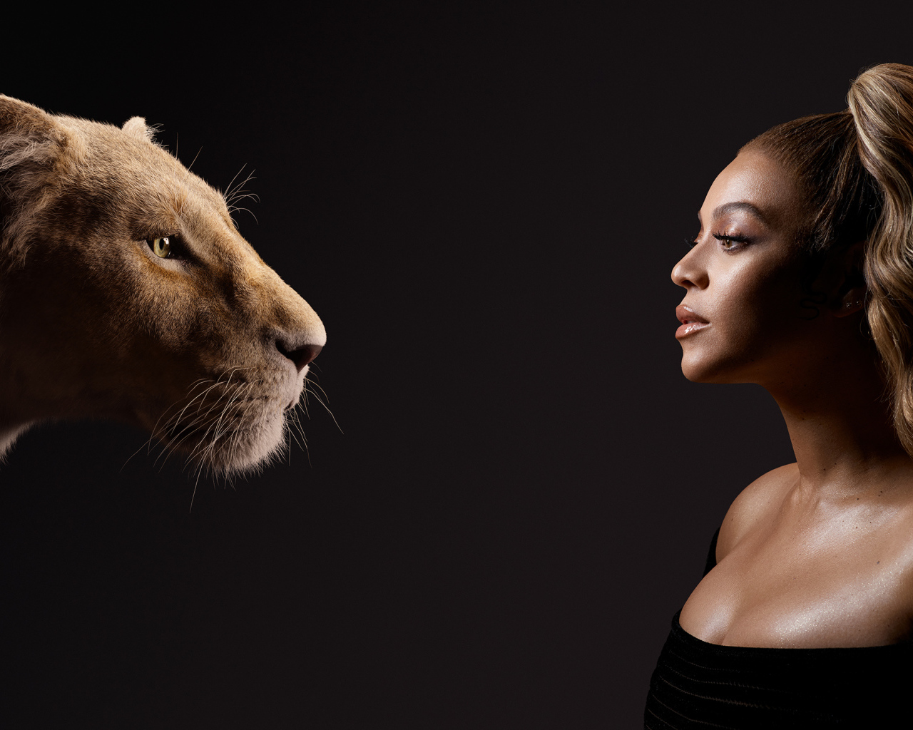 Певица Бейонсе и львица Нала фильм Король лев, 2019