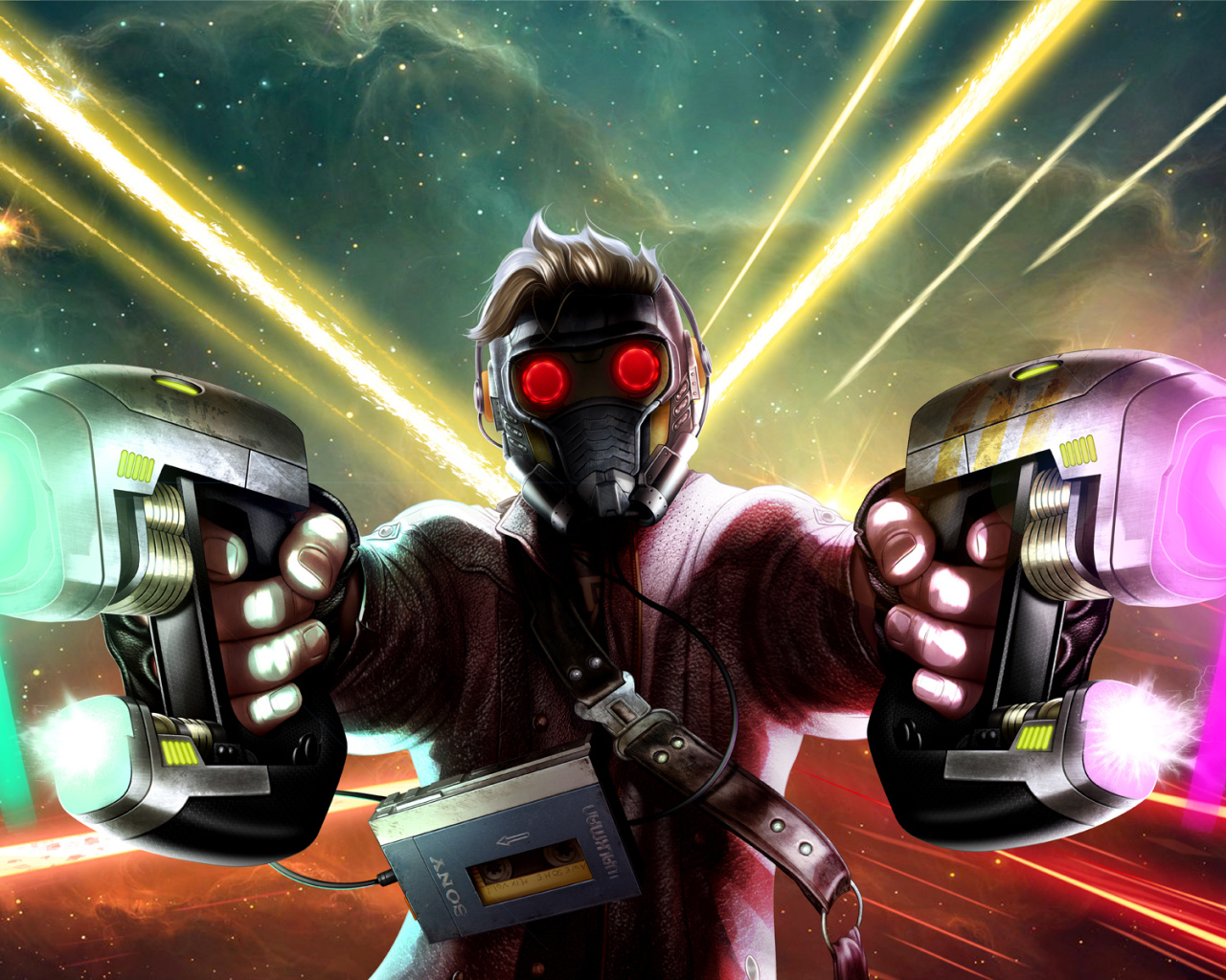 Star Lord with weapons art