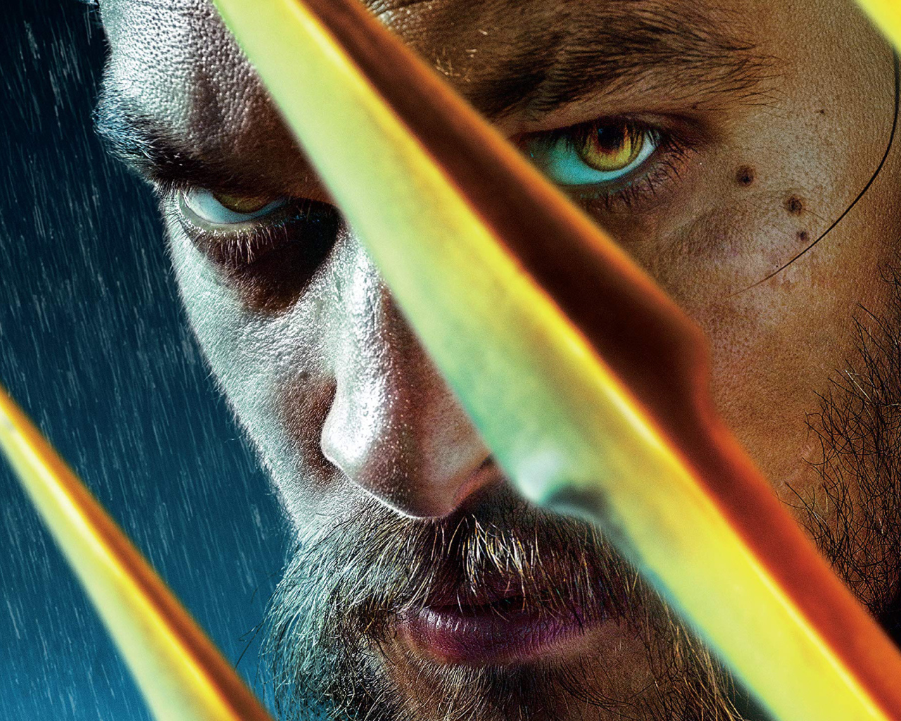 Супергерой Аквамен лицо крупным планом