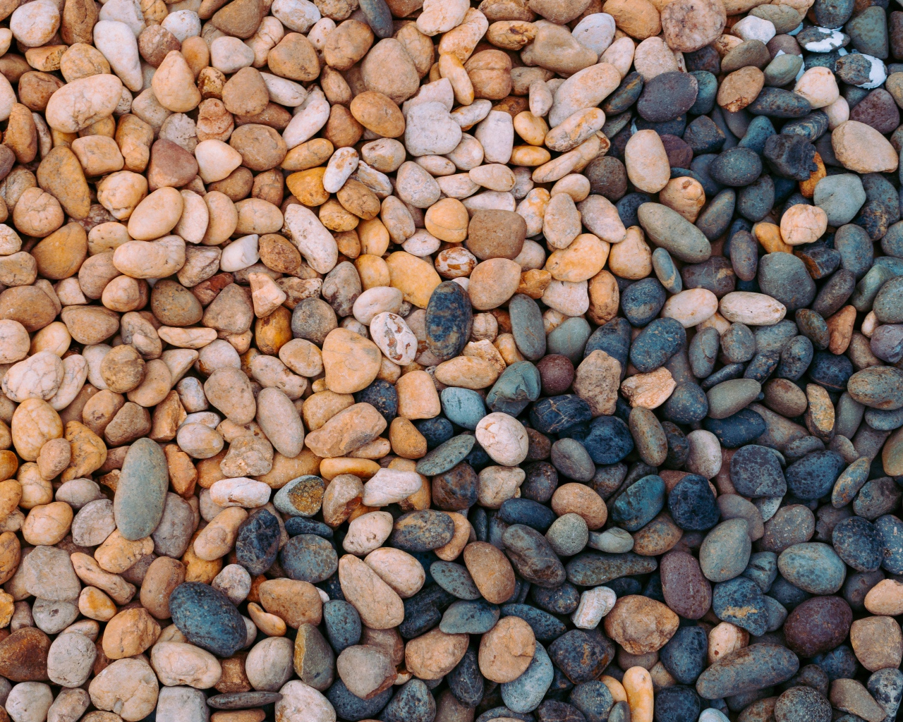 Много мелких разноцветных камней 