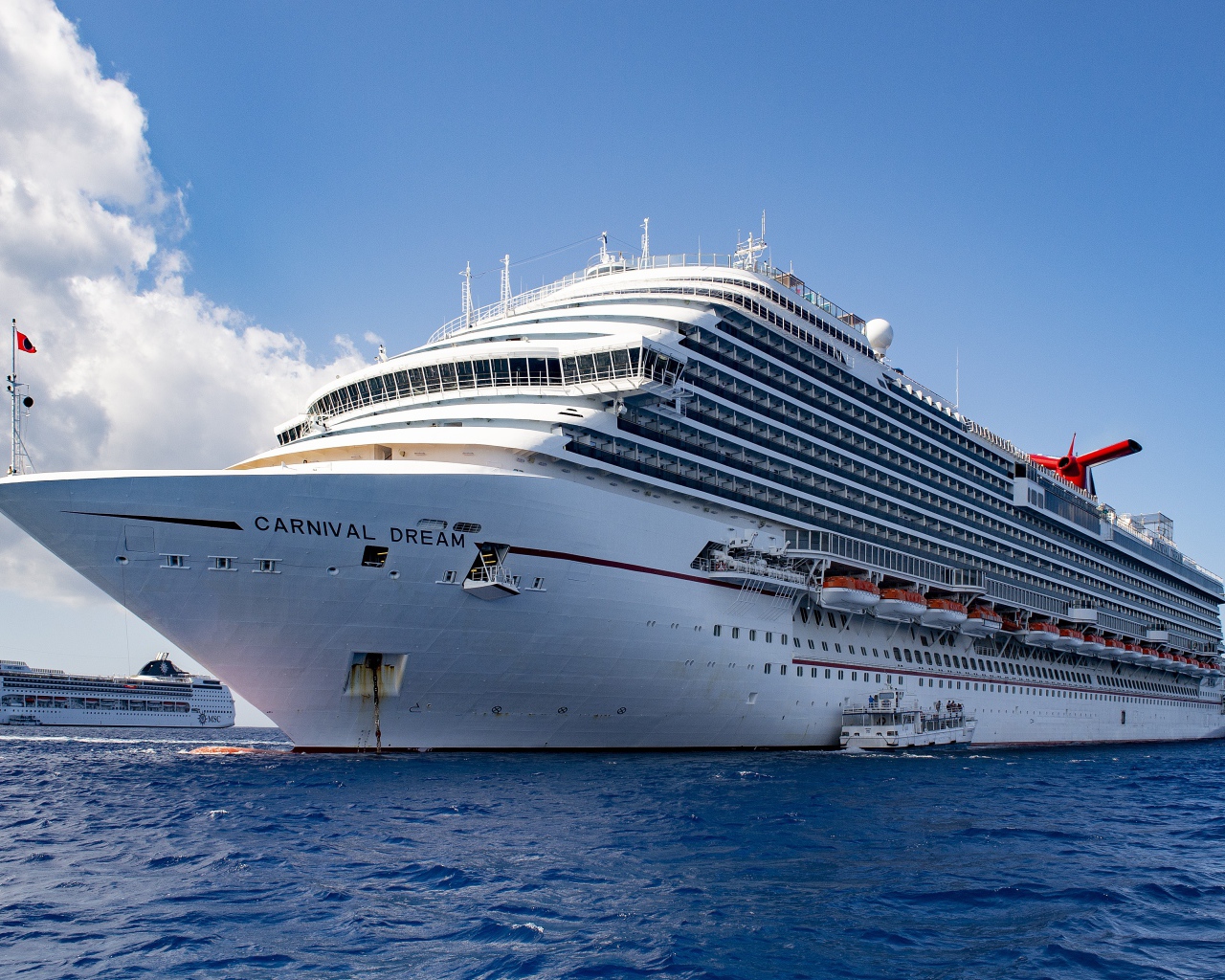 Large Carnival Dream cruise liner in the sea