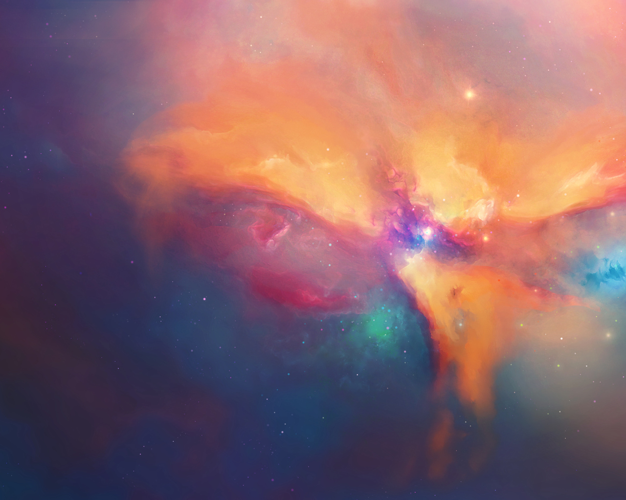 Туманность в звездной галактике