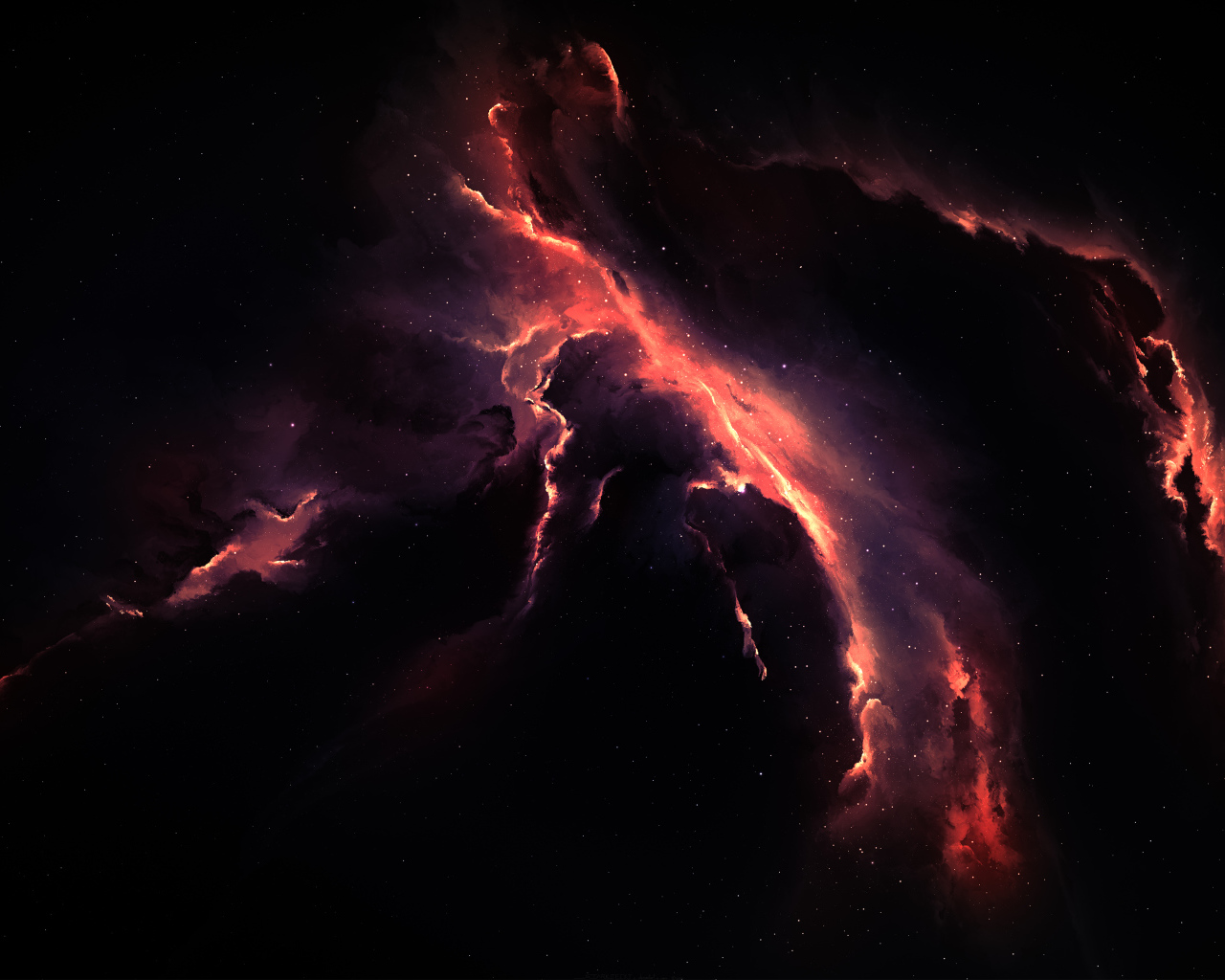 Звездная туманность на черном фоне