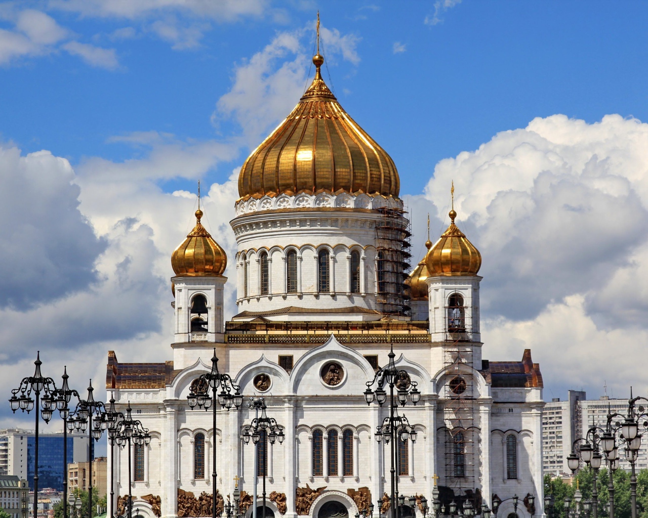 Красивый храм Христа Спасителя в Москве, Россия