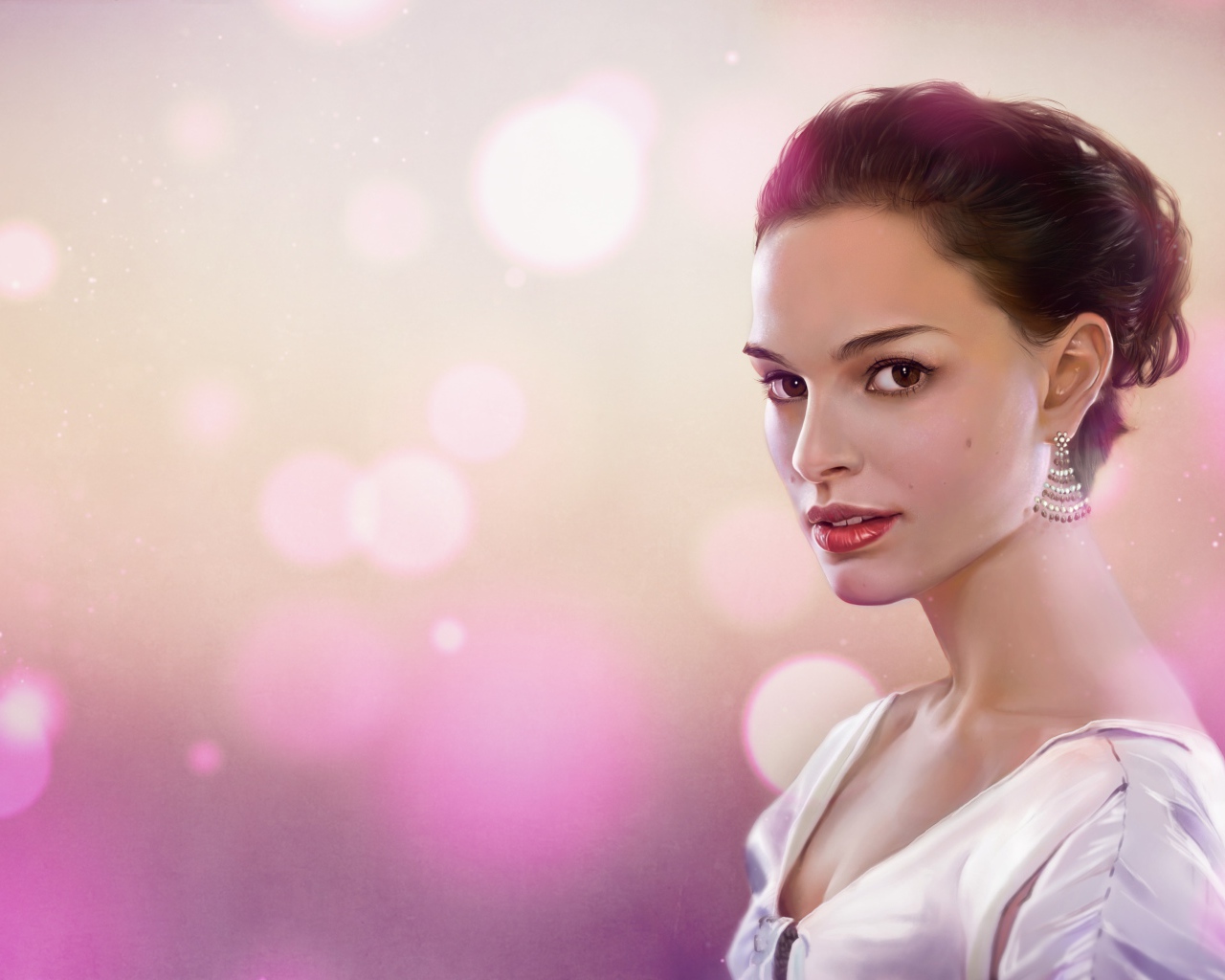 Красивая актриса Натали Портман, рисунок