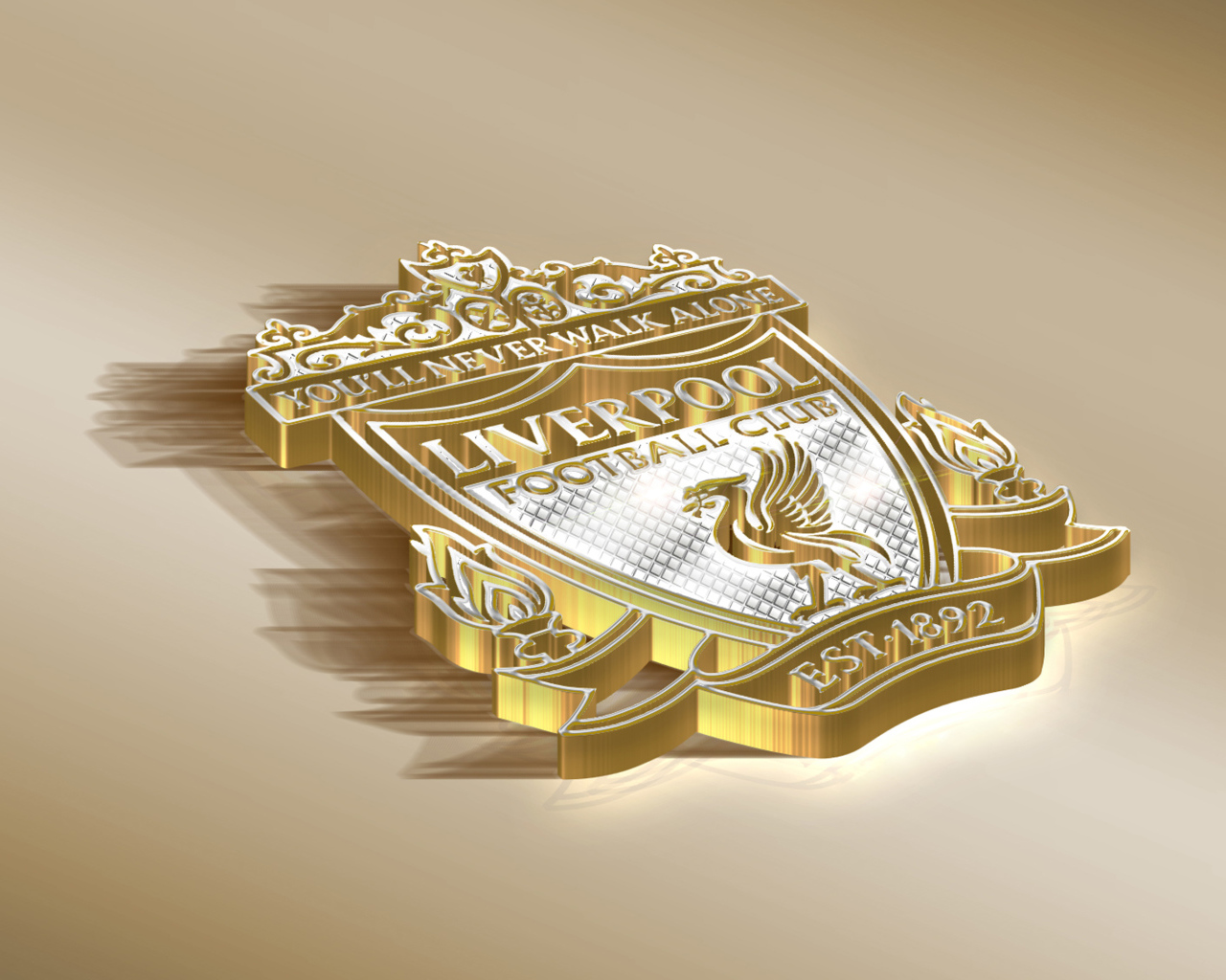 Значок футбольного клуба Ливерпуль на сером фоне