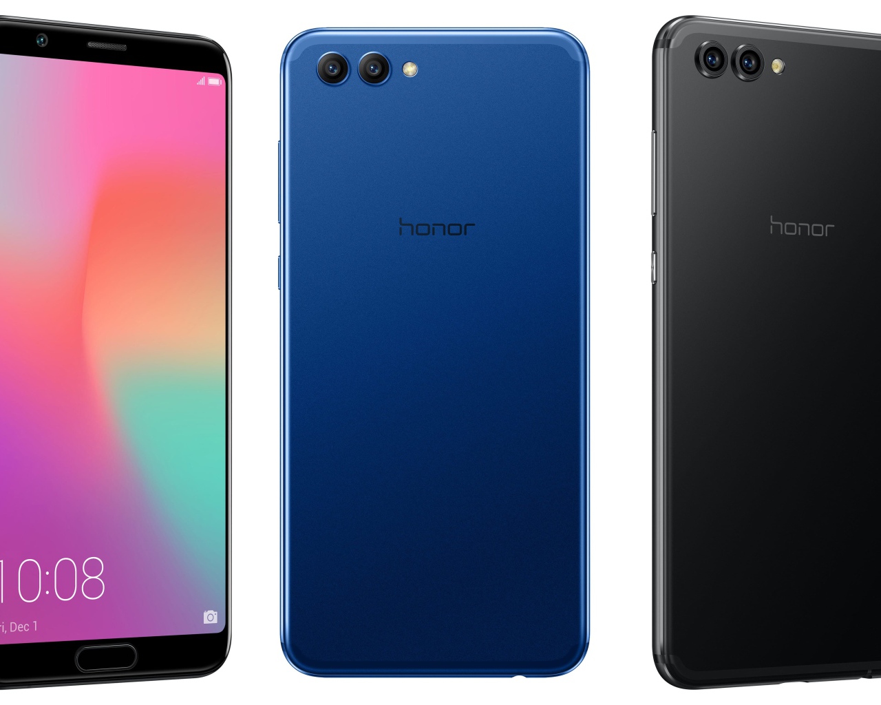 Новый смартфон Honor 10 на белом фоне