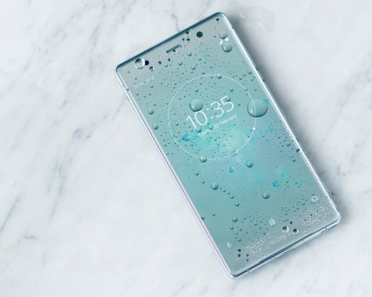 Slim smartphone Sony Xperia XZ2 in a silver case