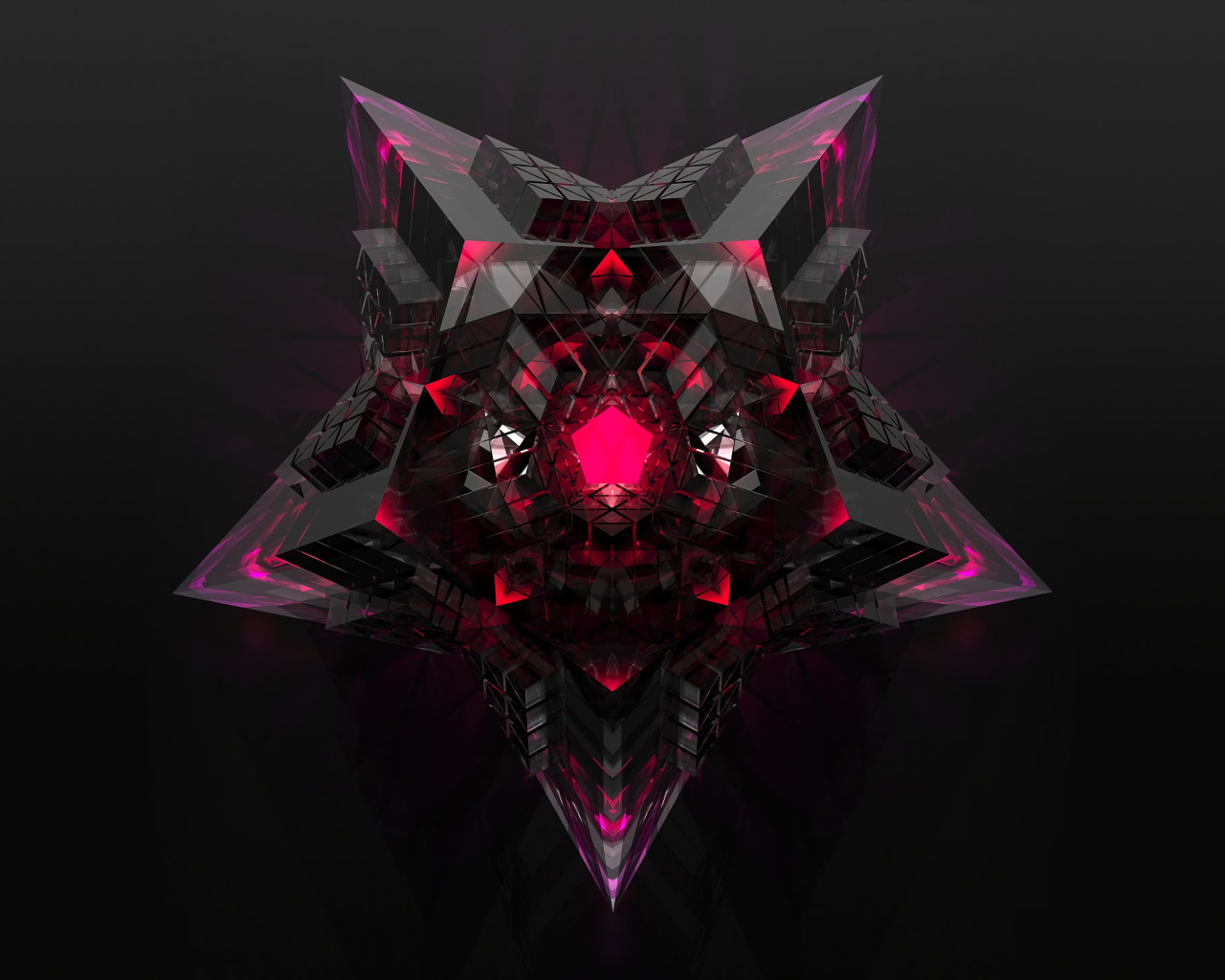 Красивая звезда на сером фоне 3д графика