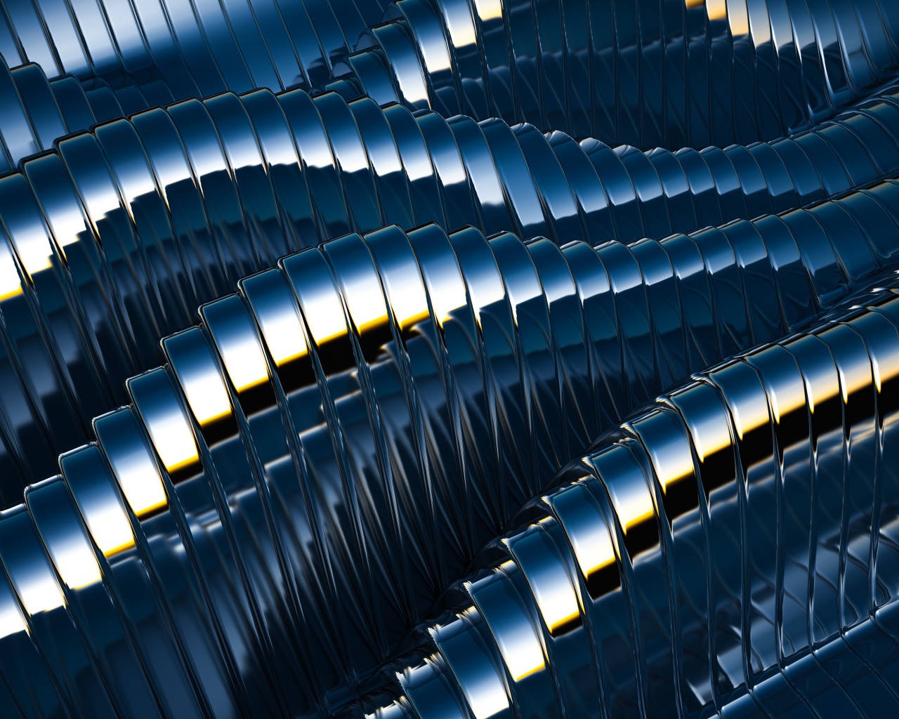 Черные металлические волны, 3д графика