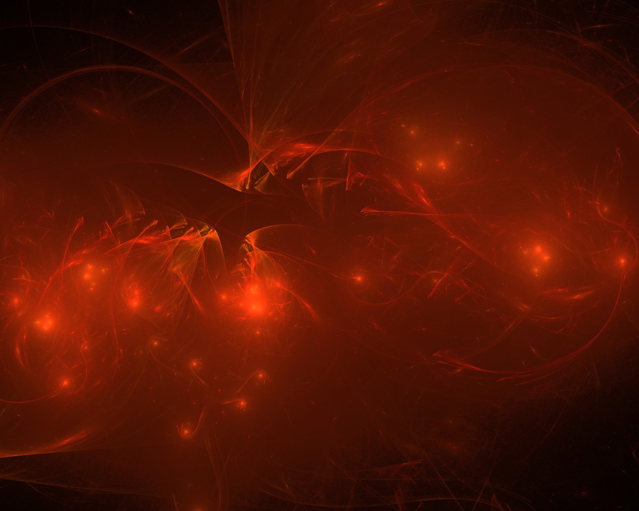 Яркие неоновые вспышки на красном абстрактном фоне