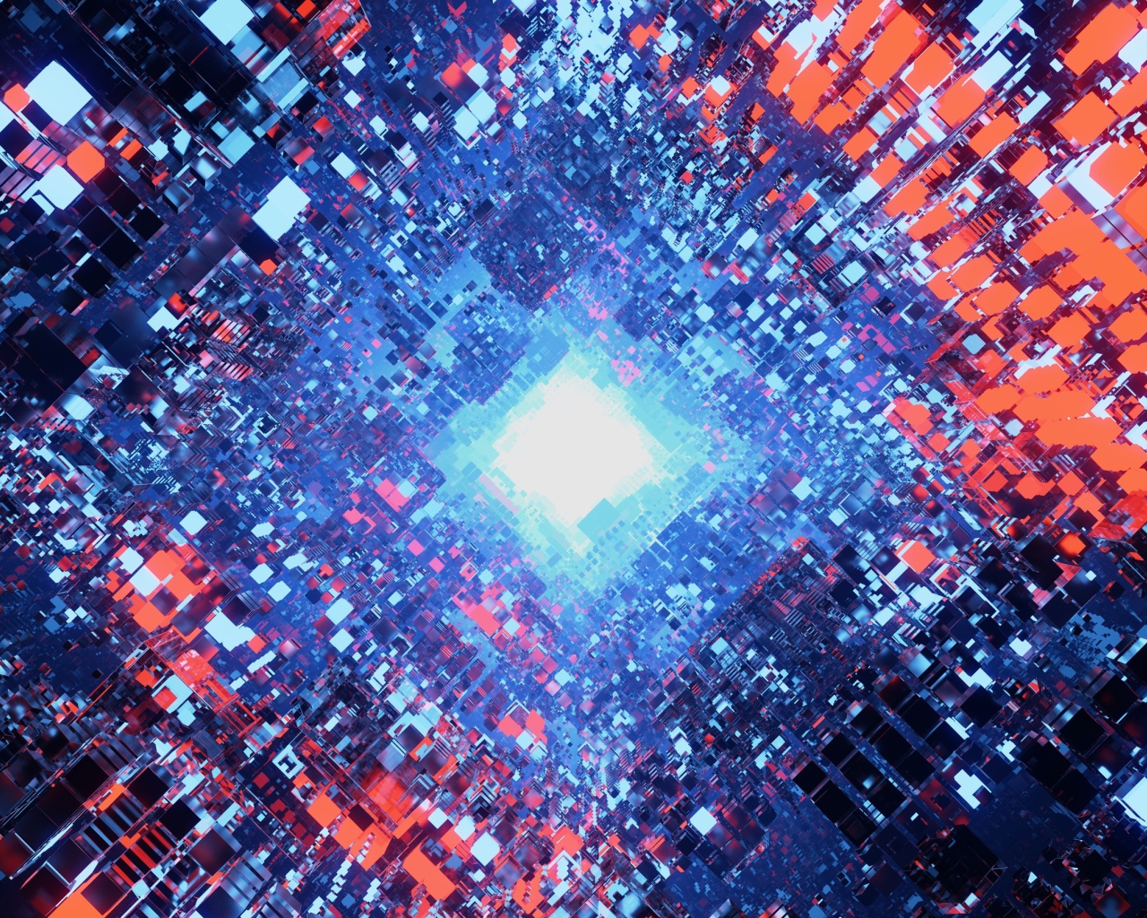 Разноцветный абстрактный рисунок с яркой вспышкой