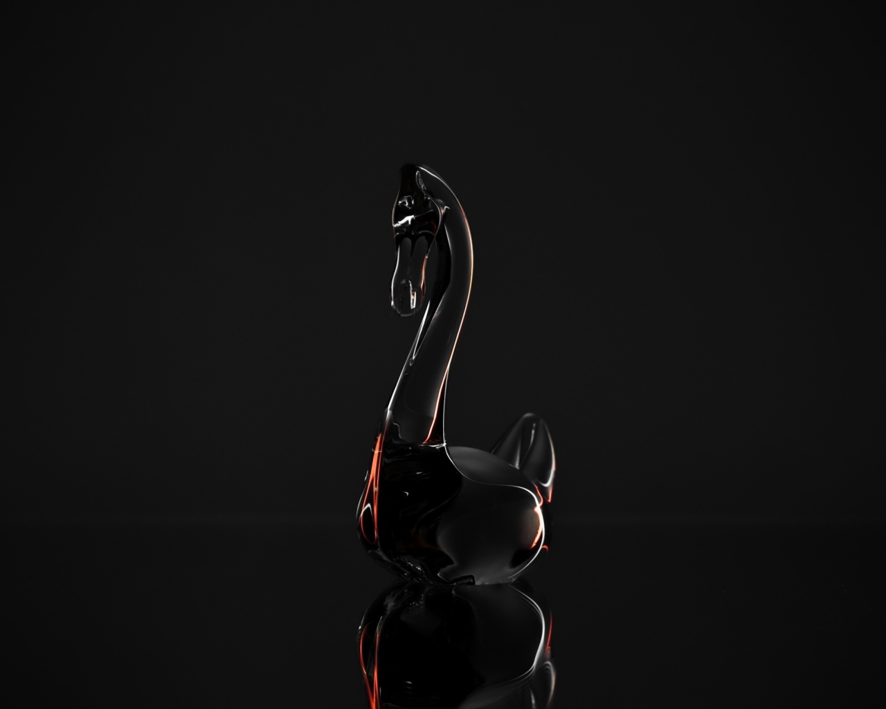 Хрустальный гусь на сером фоне 3д графика