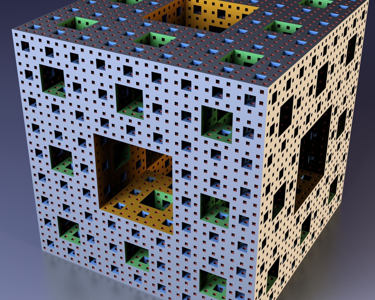 Большой 3д куб на сером фоне 