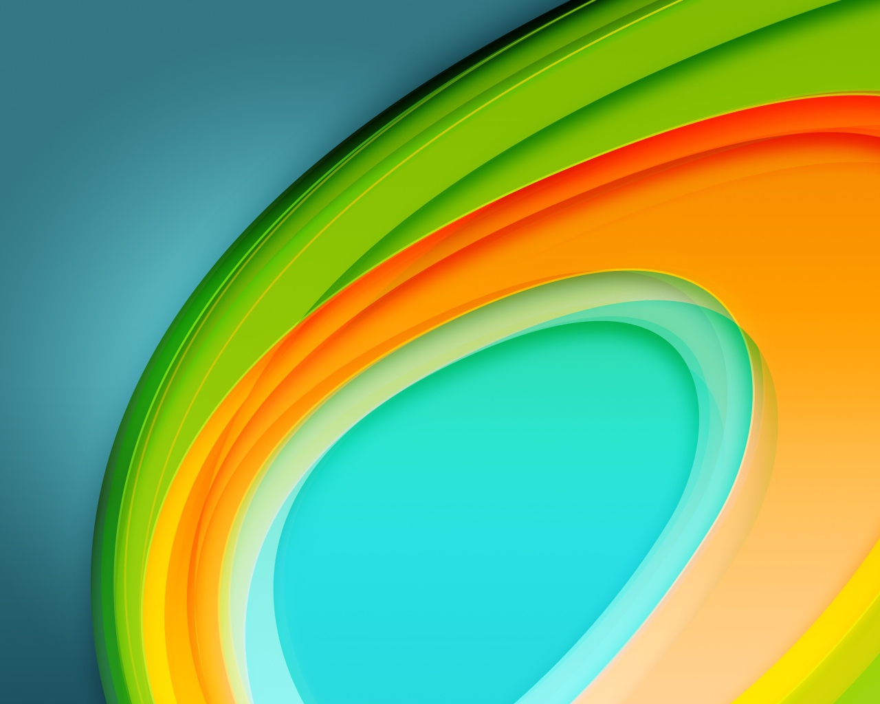 Разноцветные абстрактные овалы  на голубом фоне