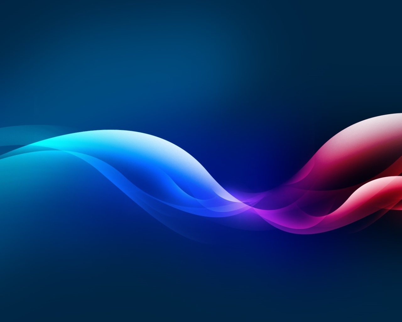 Розовая с голубым неоновая волна на синем фоне