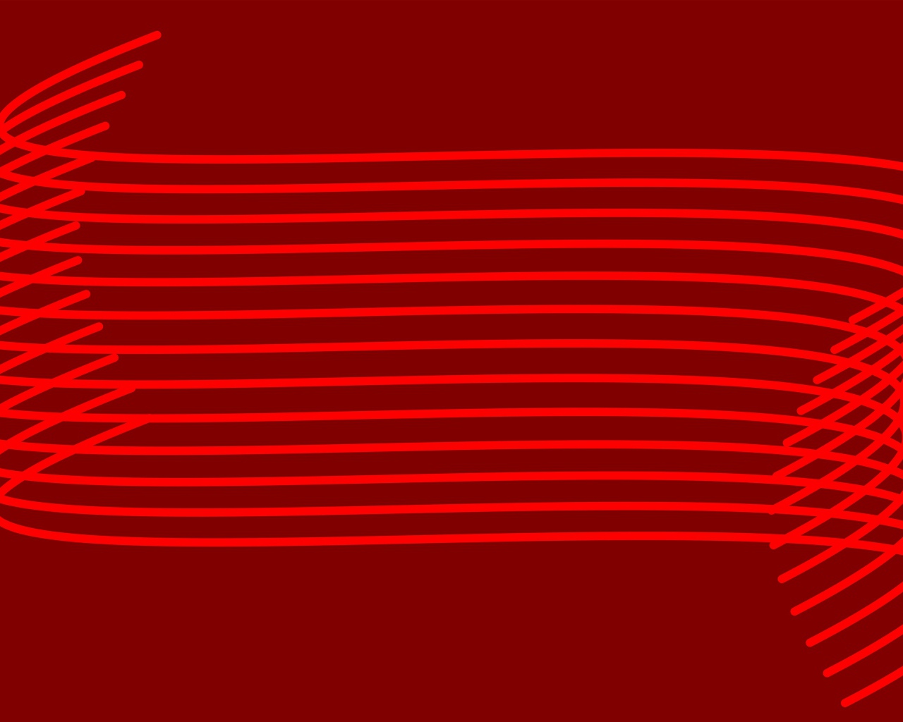Алые абстрактные волны на красном фоне 