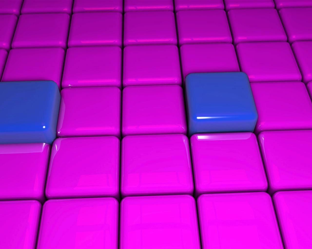 Два  синих куба с розовыми 3д графика 