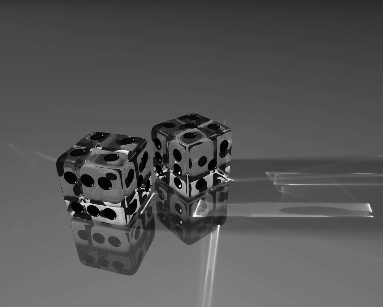 Two glass cubes on a gray background 3D graphics