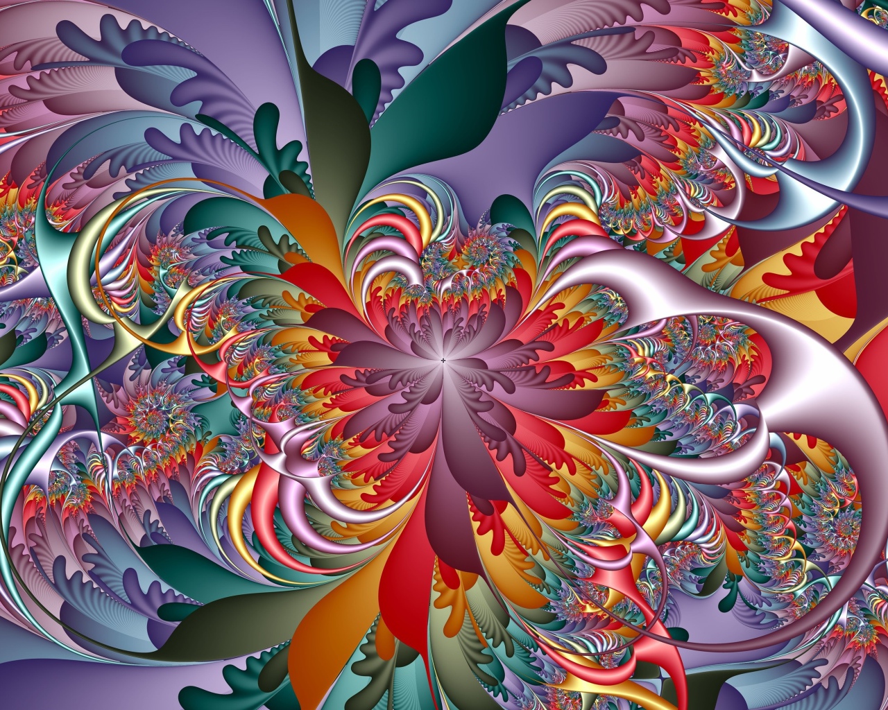 Необычный цветочный узор 3д графика 