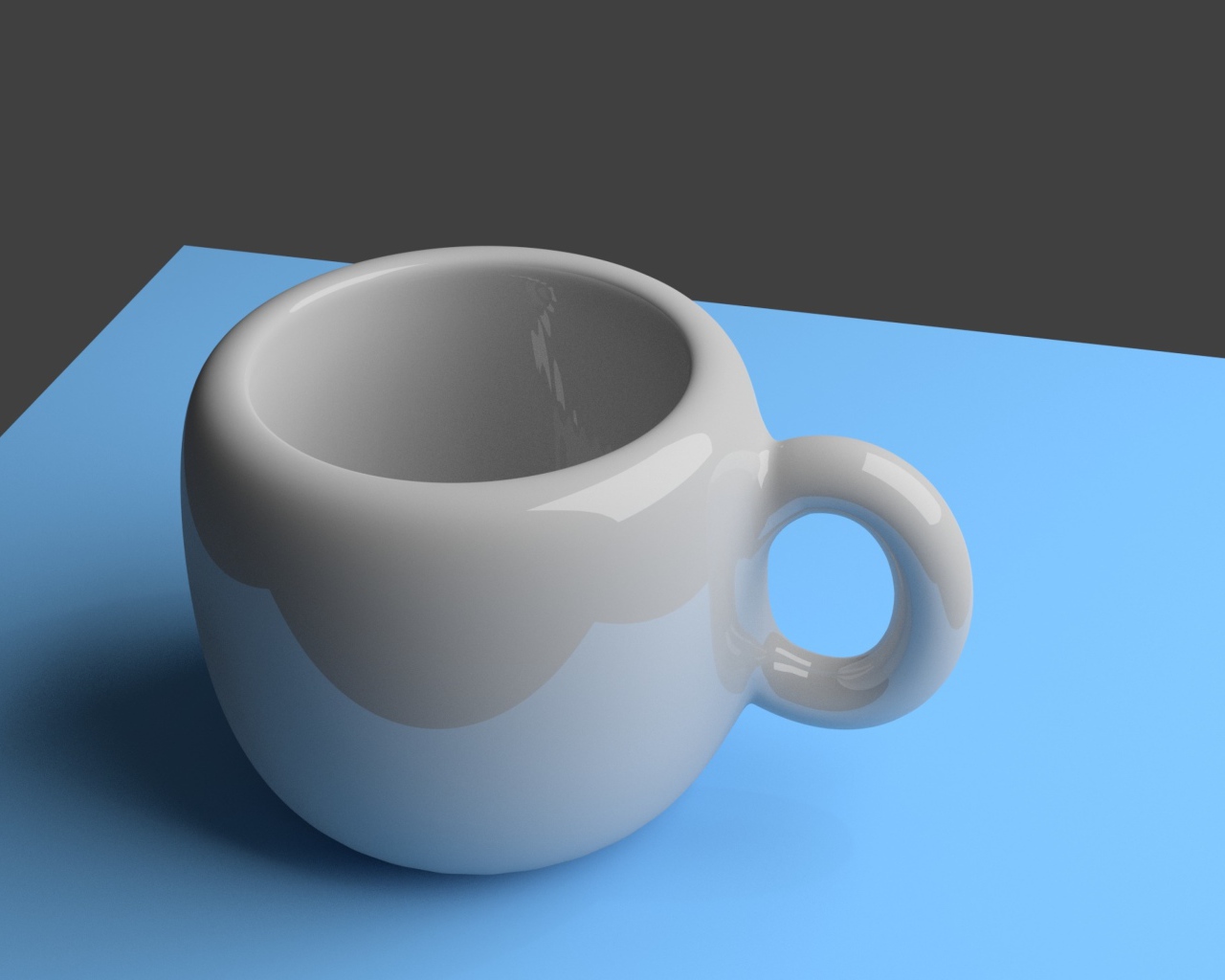 Белая 3д кружка на сером фоне