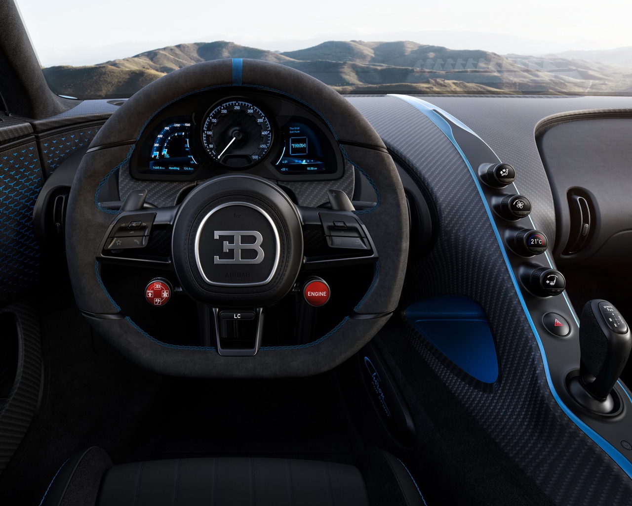 Салон автомобиля Bugatti Chiron Pur Sport 2020 года 
