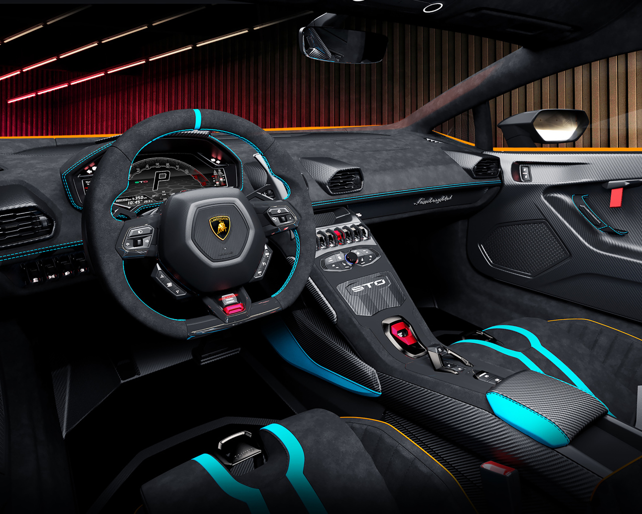Салон автомобиля Lamborghini Huracán STO 2021 года
