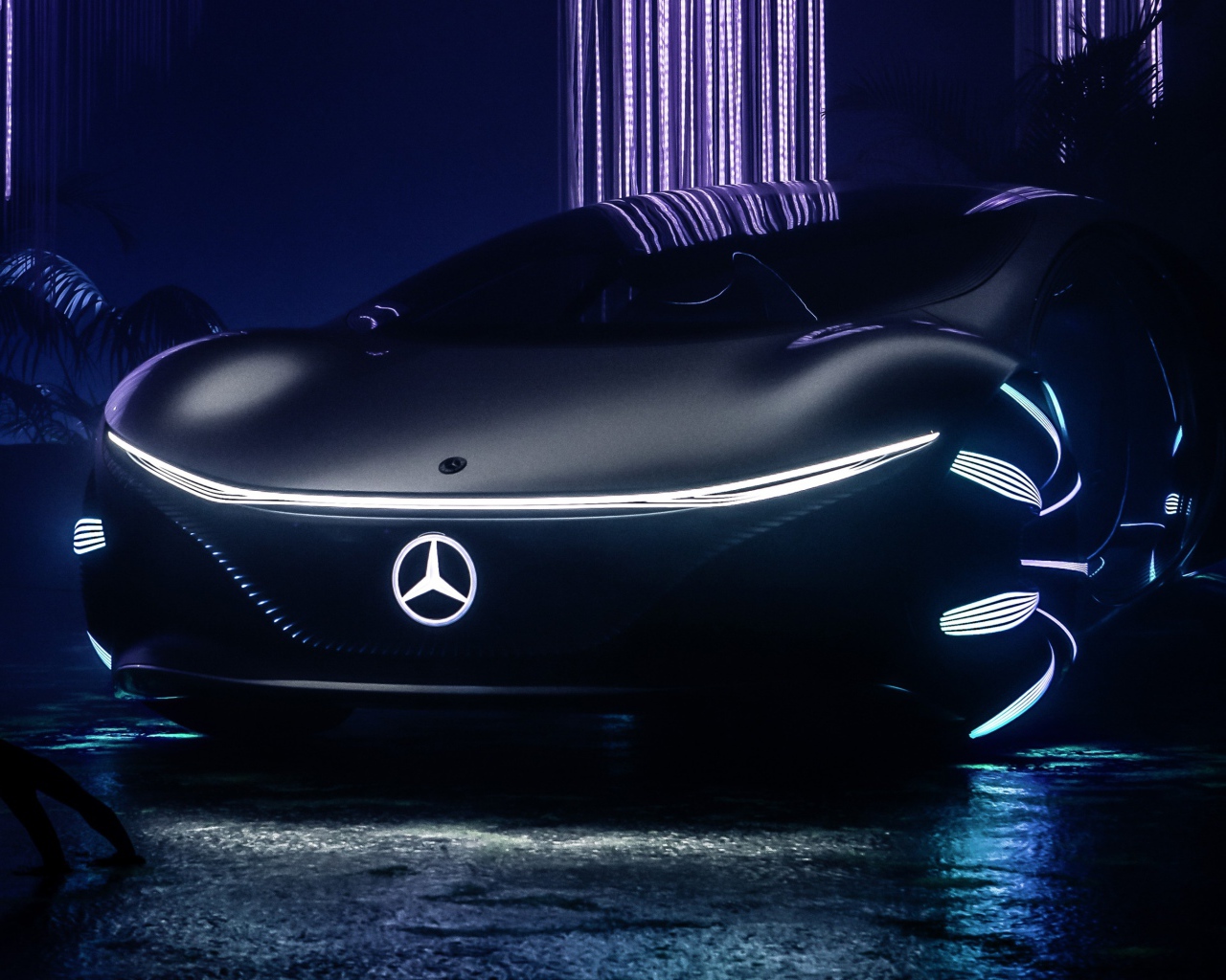 Новый Mercedes-Benz VISION AVTR 2020 года с неоновой подсветкой 