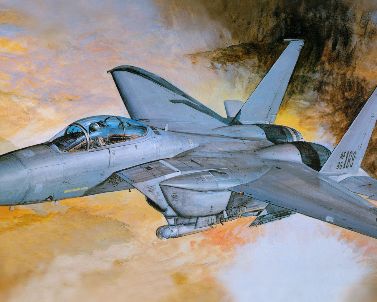 Серый военный самолет McDonnell Douglas