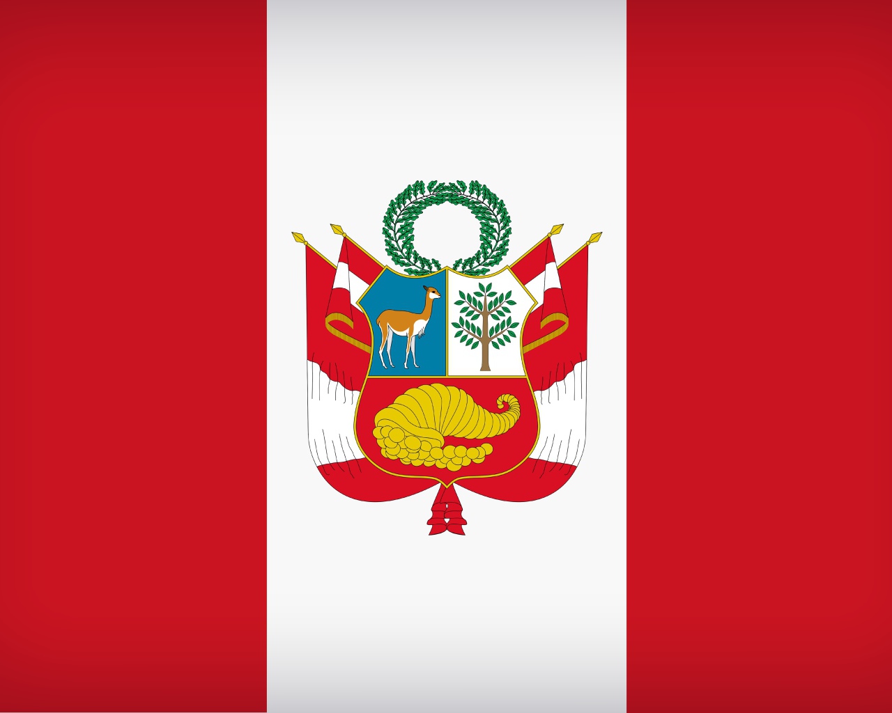 Красно-белый флаг Перу с рисунком