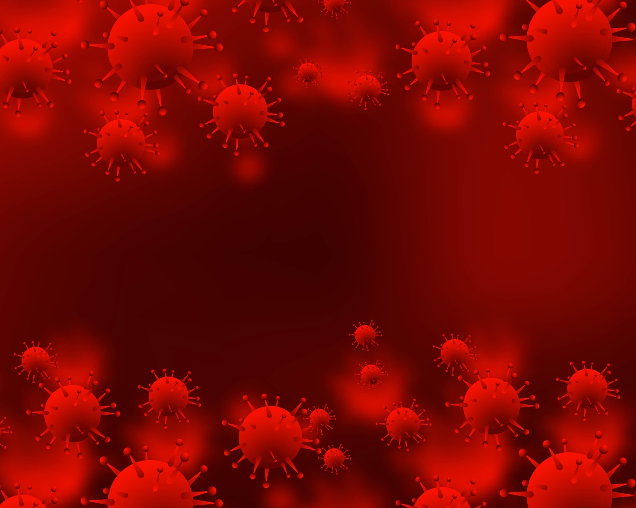 Красный фон с бактериями 