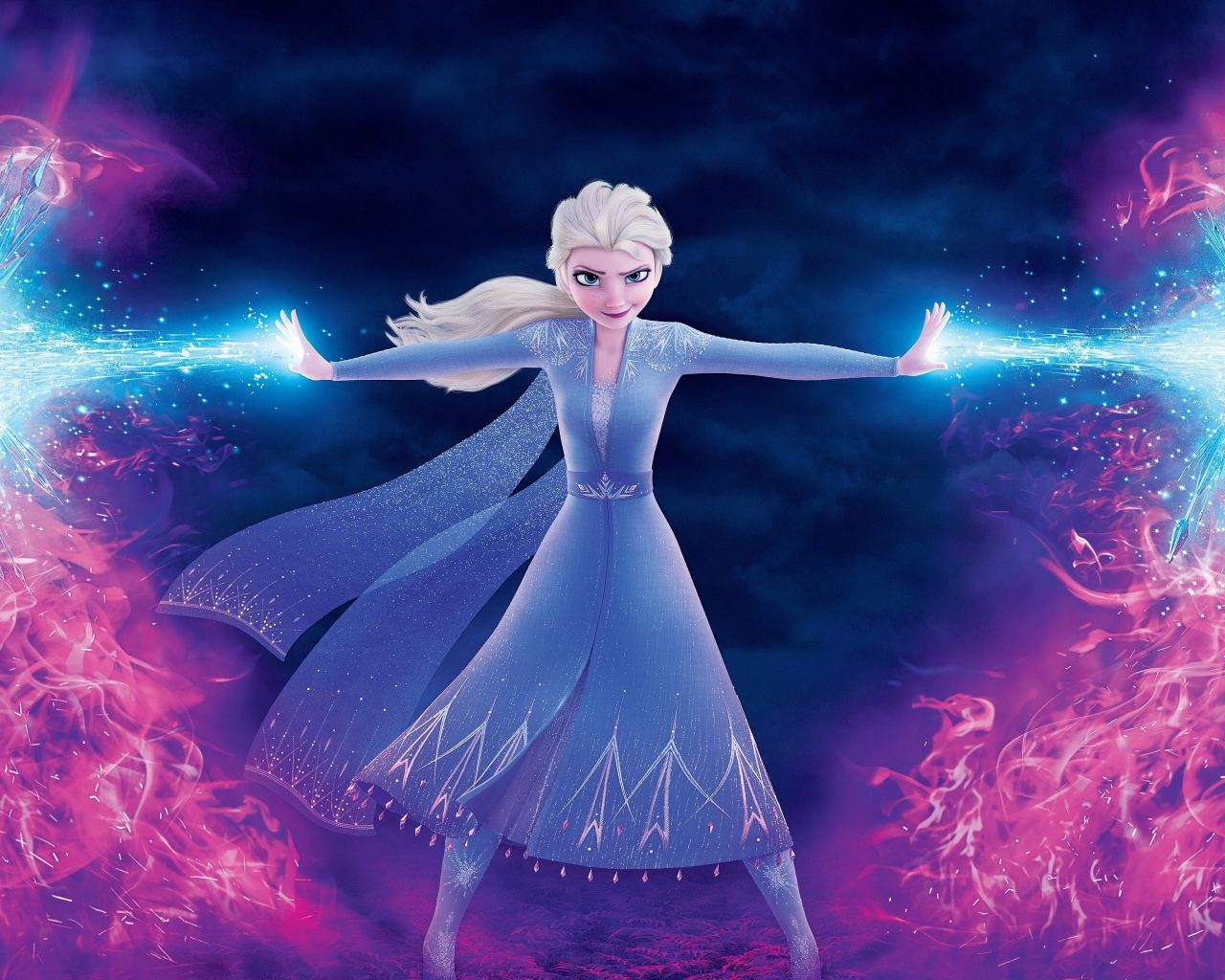 Beautiful Elsa with Frozen Power Cartoon Character Frozen 2