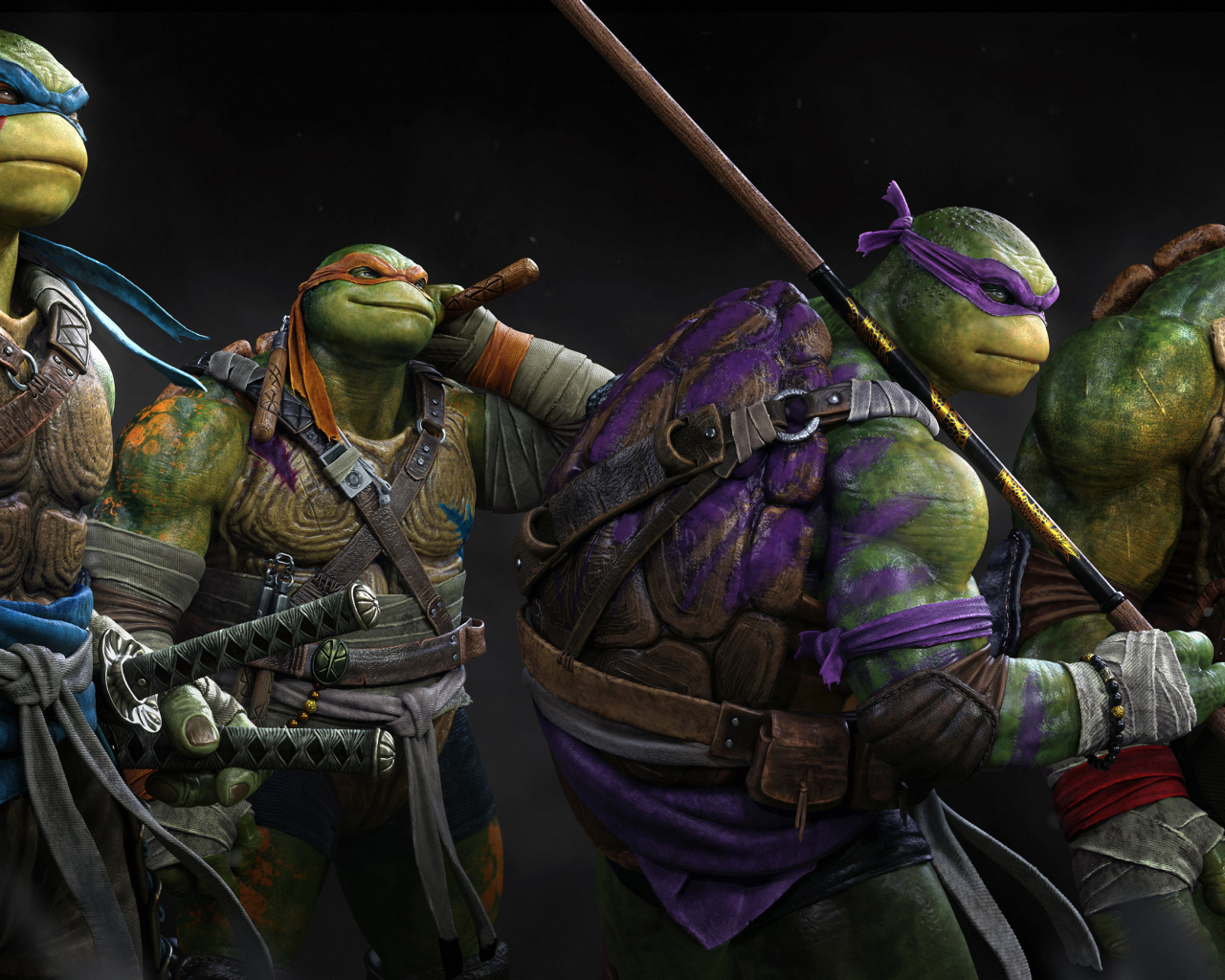 Суровые черепашки ниндзя с оружием