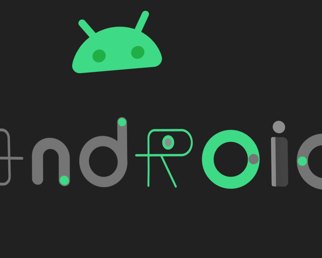 Android lettering on gray background