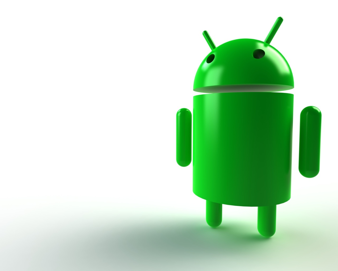 Green android on a white background