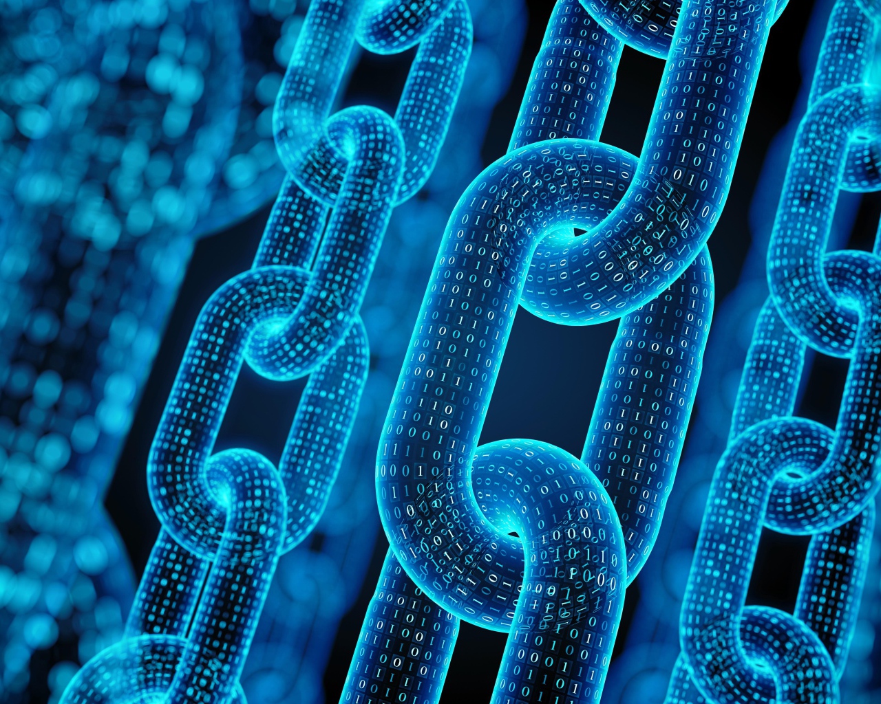 Неоновые цепи с цифрами крупным планом