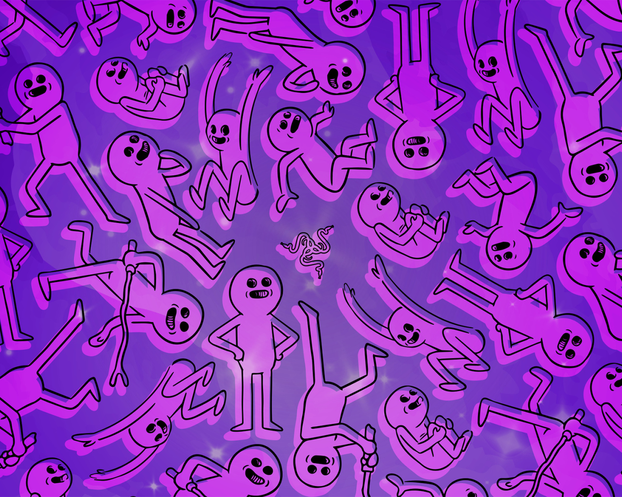 Розовые человечки фон  Razer